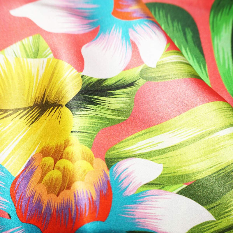 Tropical Paradise. Artisan Italian Silk Scarf. Handmade in USA