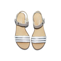 Beatrice Wedge Sandals, White Silver