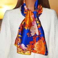 Island bloom. Artisan Italian Silk Scarf. Handmade in USA