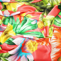 Tropical Paradise. Artisan Italian Silk Scarf. Handmade in USA