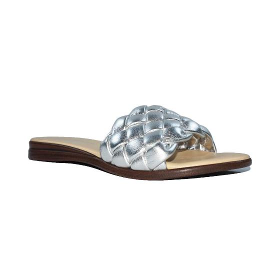Orabella Braided Slides Silver